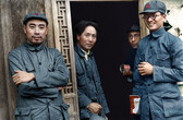 Mao Zedong (center-left) and Zhou Enlai (far left) in Yanan.jpg